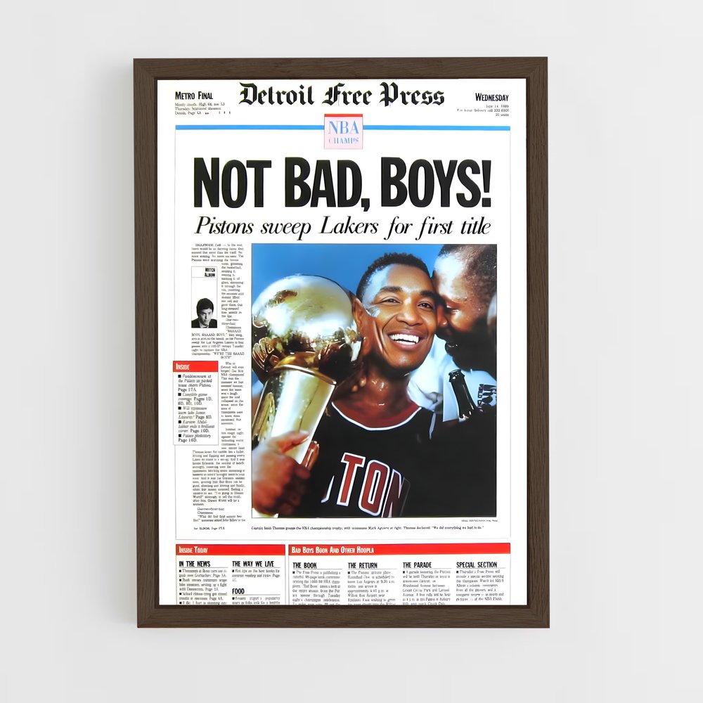 Poster Le Champion des Pistons – affiche Basketball (vue 5)